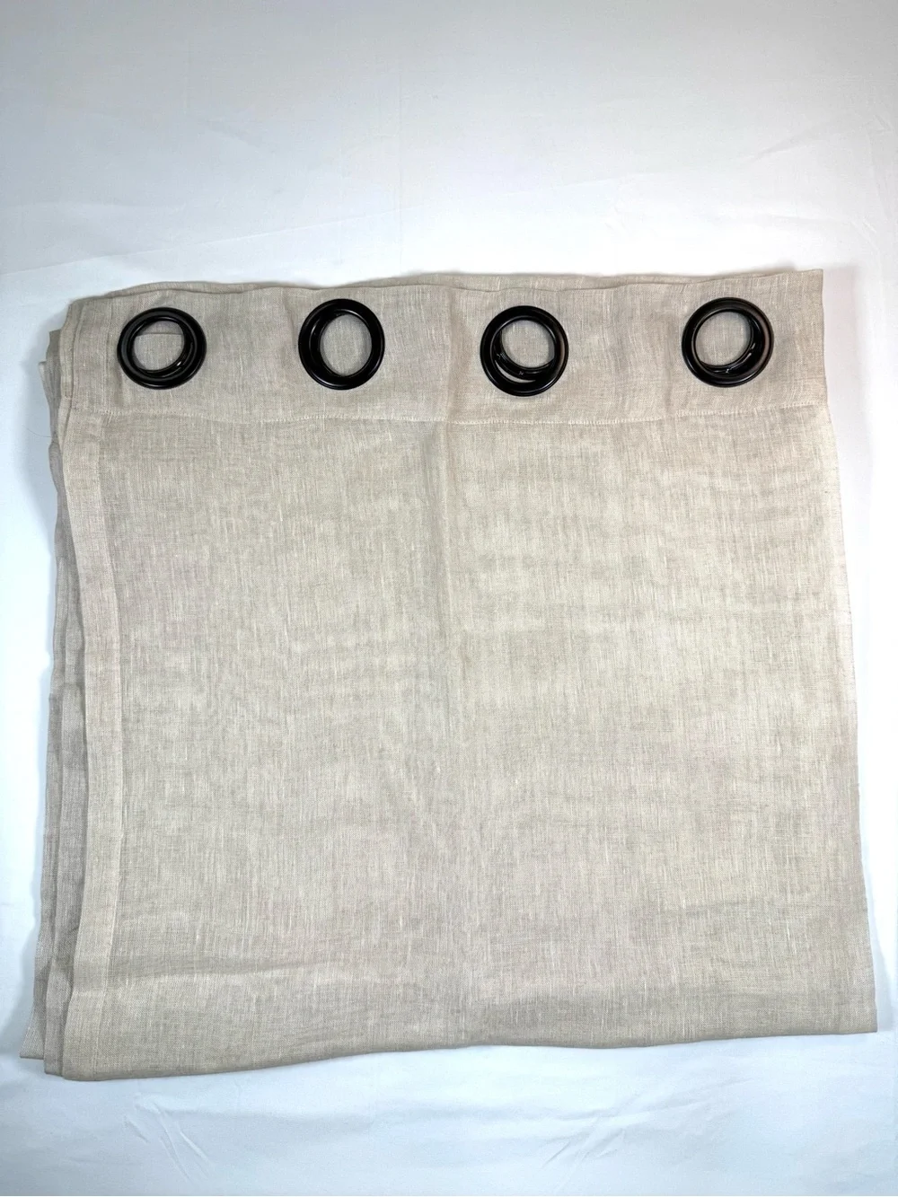 RESTORATION HARDWARE 2 Masters Of Linen Sheer Grommet Curtain Panels 50x96 Sand